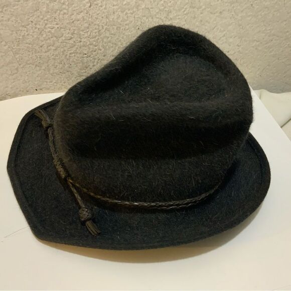 Eric Javits Western Cowboy Felt Hat Leather Trim - Picture 3 of 11